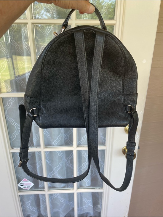 Kate Spade Black Pebbled Leather Mini Backpack Gold Zip Bag Purse main image 6